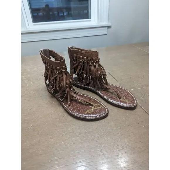 Sam Edelman Griffen Sandals women's size 6 black leather Bohemian Gladiator - Picture 3 of 9